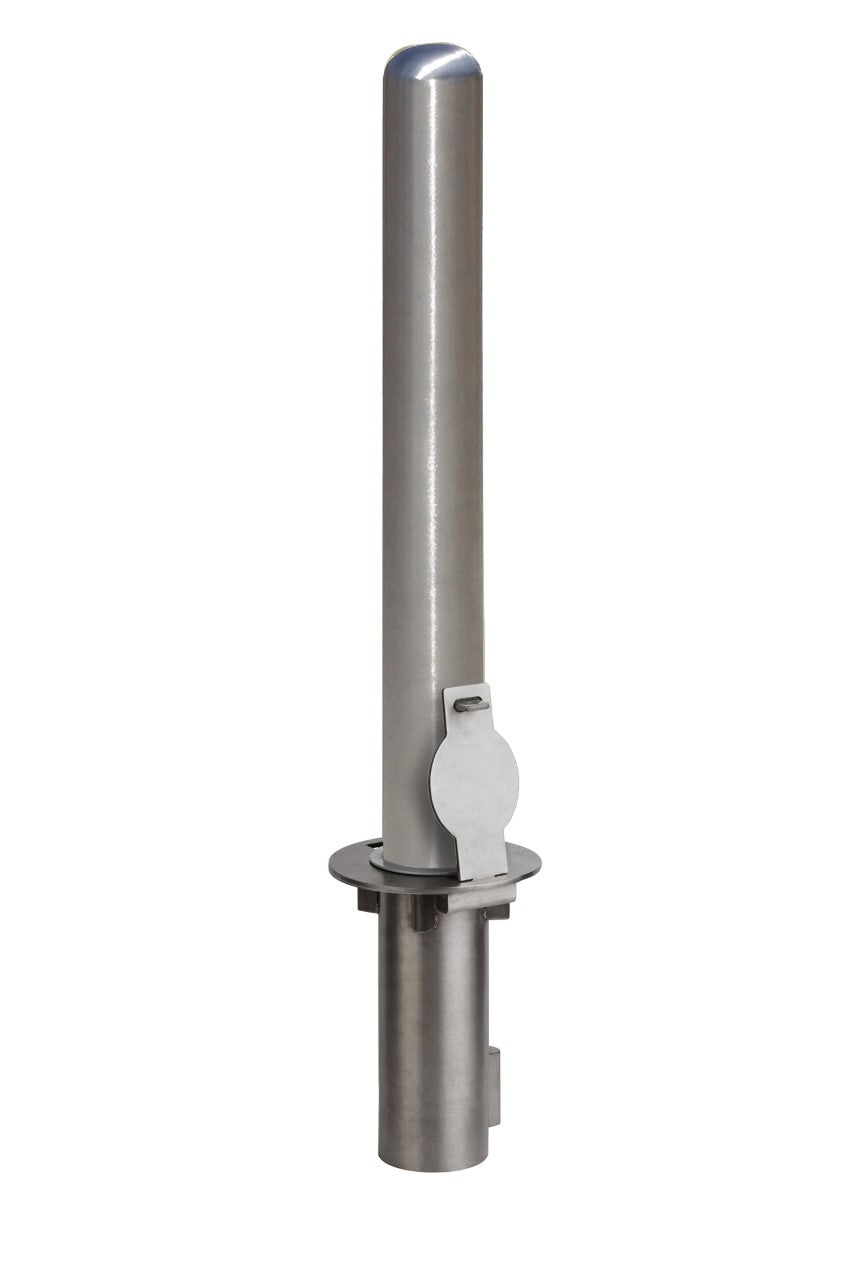 4" x 36" Removable Steel Bollard - Stainless Steel